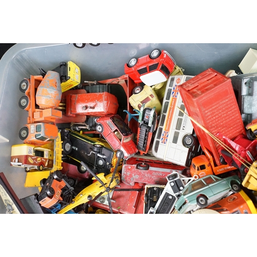 1393 - Large collection of Mid 20th C onwards playworn diecast models to include Corgi, Dinky and Matchbox ... 