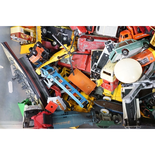 1393 - Large collection of Mid 20th C onwards playworn diecast models to include Corgi, Dinky and Matchbox ... 