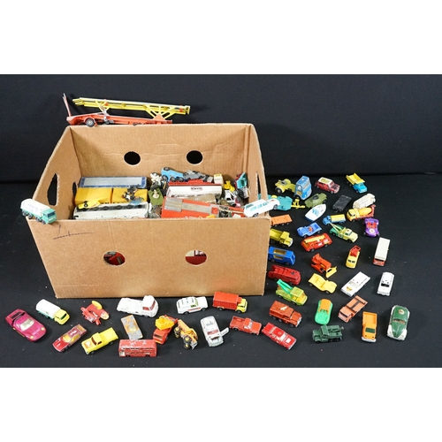 1396 - Around 100 Mid 20th C onwards playworn diecast models to include Corgi, Dinky, Mattel Hot Wheels and... 