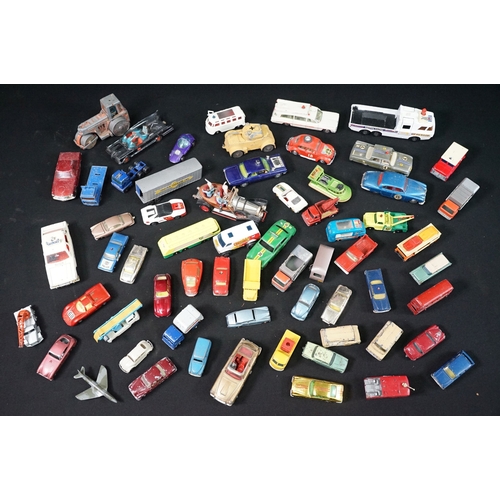 1397 - Around 65 mid 20th C play worn diecast models to include Corgi, Matchbox and Dinky featuring Corgi B... 
