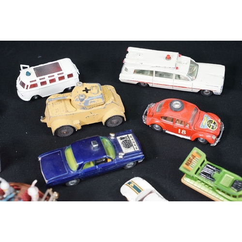 1397 - Around 65 mid 20th C play worn diecast models to include Corgi, Matchbox and Dinky featuring Corgi B... 