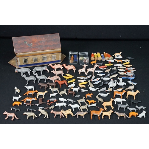 196 - Collection of around 125 x Early 20th Century onwards wooden Noah's Ark figures and animals includin... 
