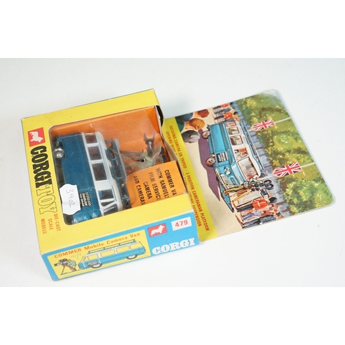 1402 - Boxed Corgi 479 Commer Mobile Camera Van diecast model with cameraman figure, diecast vg with minor ... 
