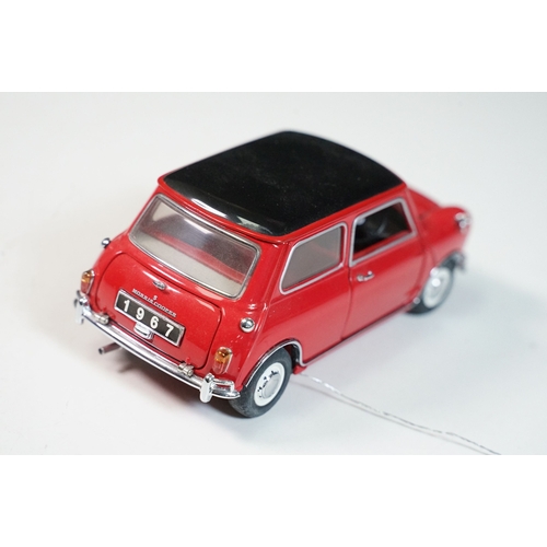 1403 - Three Franklin Mint diecast models to include 1967 Morris Mini Cooper with tag, 1955 Rolls Royce Sil... 