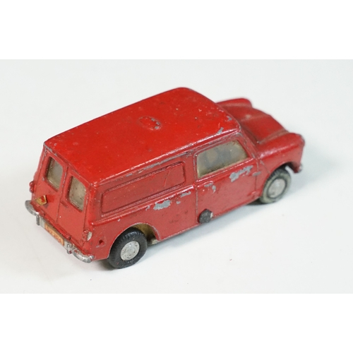 1408 - Five play worn Triang Spot On diecast models to include Zodiac, Morris Mini Van, LWB and Rover, Aust... 