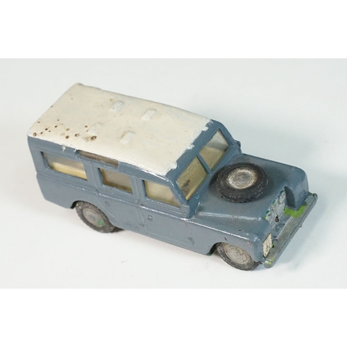 1408 - Five play worn Triang Spot On diecast models to include Zodiac, Morris Mini Van, LWB and Rover, Aust... 