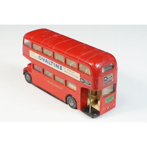 1409 - Triang Spot On 145 LT Routemaster Bus diecast model, showing play wear