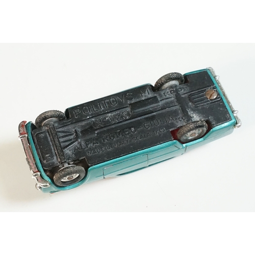 1410 - Two Politoys diecast models to include 523 Alfa Romeo Giulia TI and 512 Fiat 500 Giardinetta, diecas... 