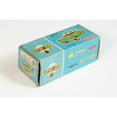 1412 - Three boxed Triang Spot On diecast models to include 193 NSU Prinz 4 (very loose chassis from body),... 