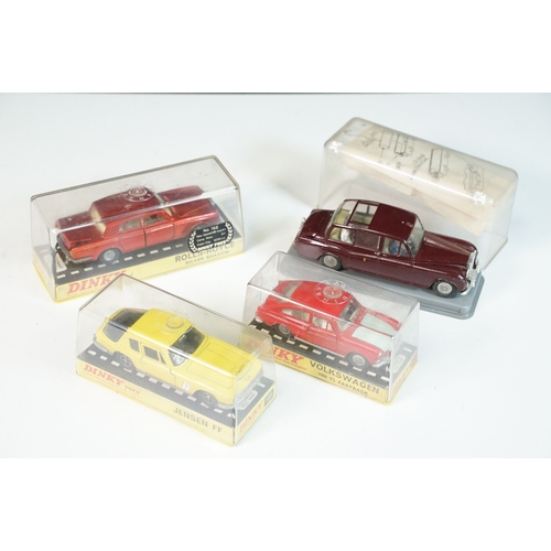 1414 - Three cased Dinky diecast models to include 158 Rolls Royce Silver Shadow in metallic red, 163 Volks... 