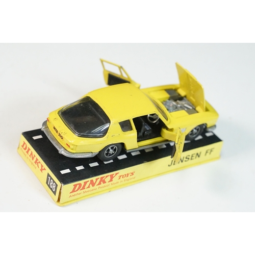 1414 - Three cased Dinky diecast models to include 158 Rolls Royce Silver Shadow in metallic red, 163 Volks... 