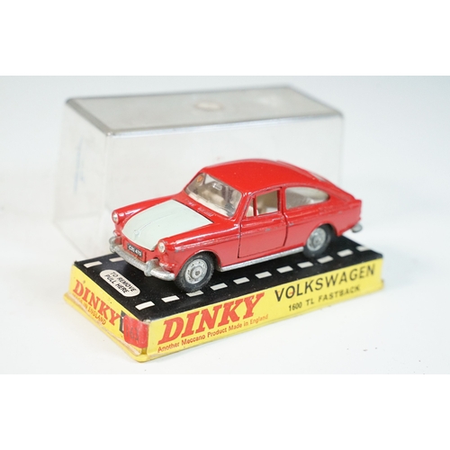 1414 - Three cased Dinky diecast models to include 158 Rolls Royce Silver Shadow in metallic red, 163 Volks... 