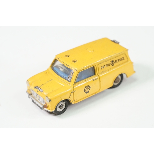 1416 - Four boxed play worn Dinky diecast models to include 273 RAC Patrol Mini Van, 274 AA Mini Van, 120 J... 