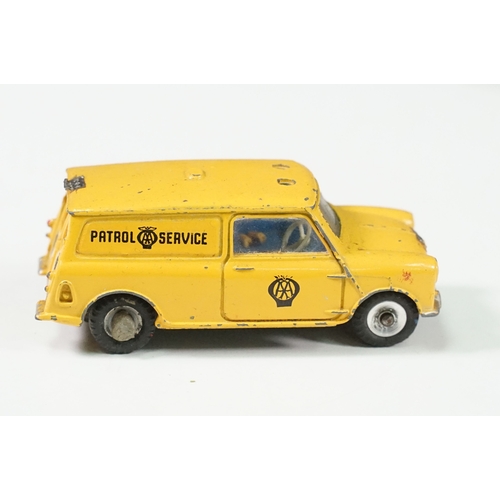 1416 - Four boxed play worn Dinky diecast models to include 273 RAC Patrol Mini Van, 274 AA Mini Van, 120 J... 