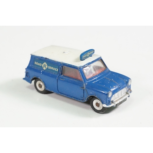 1416 - Four boxed play worn Dinky diecast models to include 273 RAC Patrol Mini Van, 274 AA Mini Van, 120 J... 