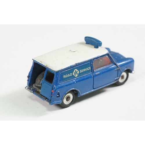 1416 - Four boxed play worn Dinky diecast models to include 273 RAC Patrol Mini Van, 274 AA Mini Van, 120 J... 