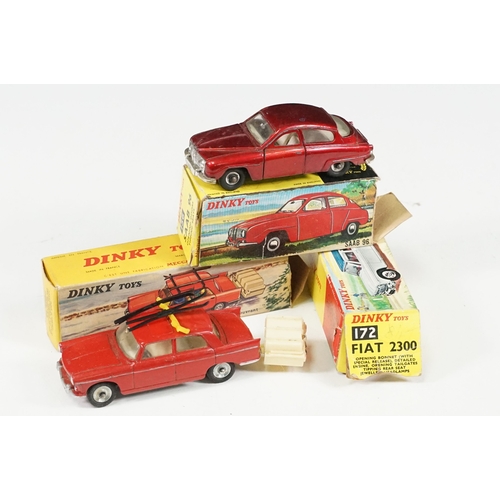 1417 - Two boxed Dinky diecast models to include French 536 404 Peugeot in red, with plastic trailer and pa... 