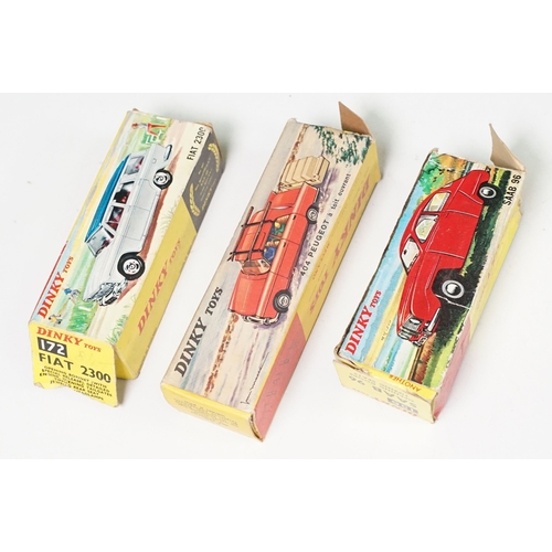 1417 - Two boxed Dinky diecast models to include French 536 404 Peugeot in red, with plastic trailer and pa... 