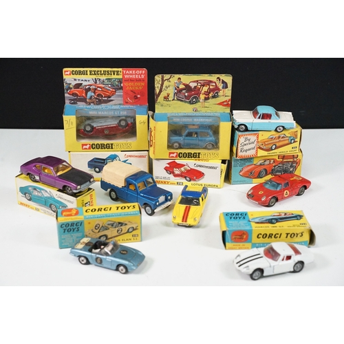 1419 - Nine boxed mid 20th C diecast models to include 6 x Corgi featuring 334 Mini Cooper Magnifique, 341 ... 