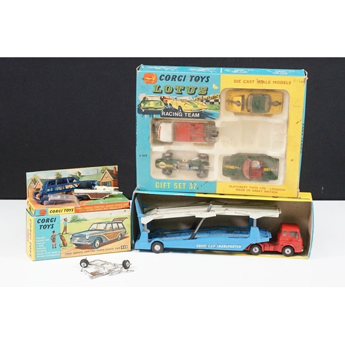 1420 - Boxed Corgi Gift Set No 37 diecast model set (missing trailer, diecast showing play worn but gd over... 