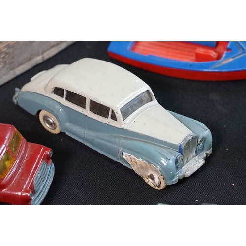 1422 - 40 Mid 20th C play worn diecast models to include Corgi & Dinky featuring Dinky Police Ford Escort, ... 