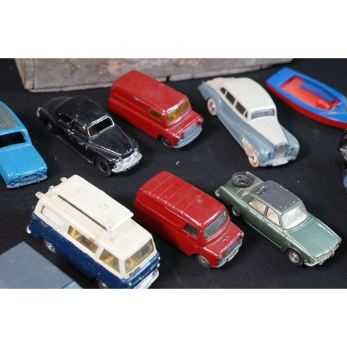 1422 - 40 Mid 20th C play worn diecast models to include Corgi & Dinky featuring Dinky Police Ford Escort, ... 