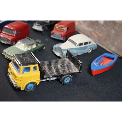 1422 - 40 Mid 20th C play worn diecast models to include Corgi & Dinky featuring Dinky Police Ford Escort, ... 