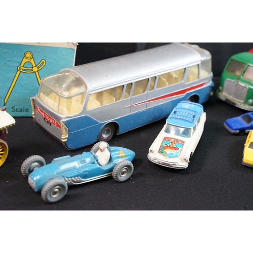 1423 - Quantity of mid 20th C play worn diecast models to include Triang Spot On, Corgi and Dinky featuring... 