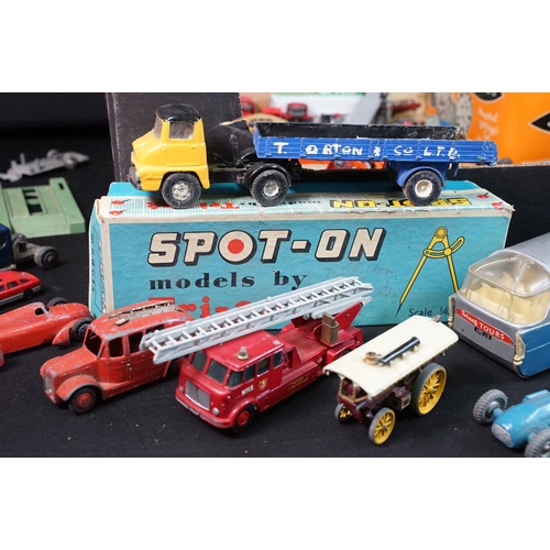 1423 - Quantity of mid 20th C play worn diecast models to include Triang Spot On, Corgi and Dinky featuring... 