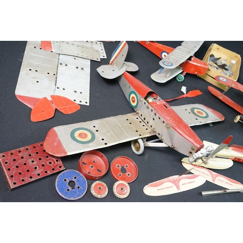 Meccano Aeroplane Constructor kit in cream & red, showing play wear and ...