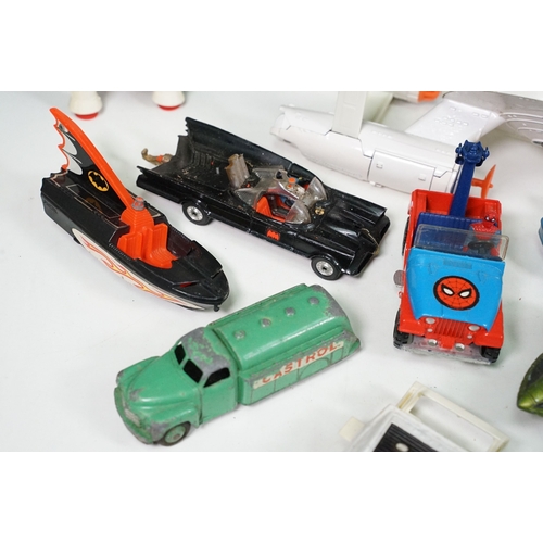 1425 - 20 Mid 20th C playworn diecast models to include mainly TV / Film related examples featuring Corgi a... 