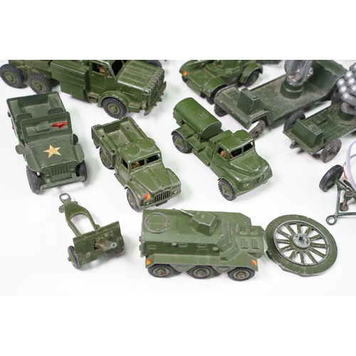 1427 - 38 Mid 20th C playworn military diecast models to include Corgi, Dinky, Lone Star and Britains examp... 