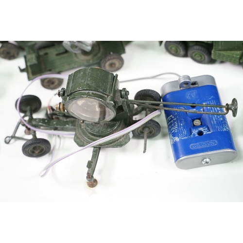 1427 - 38 Mid 20th C playworn military diecast models to include Corgi, Dinky, Lone Star and Britains examp... 