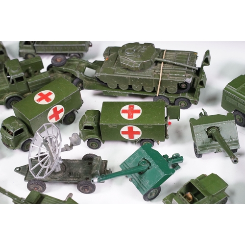 1427 - 38 Mid 20th C playworn military diecast models to include Corgi, Dinky, Lone Star and Britains examp... 