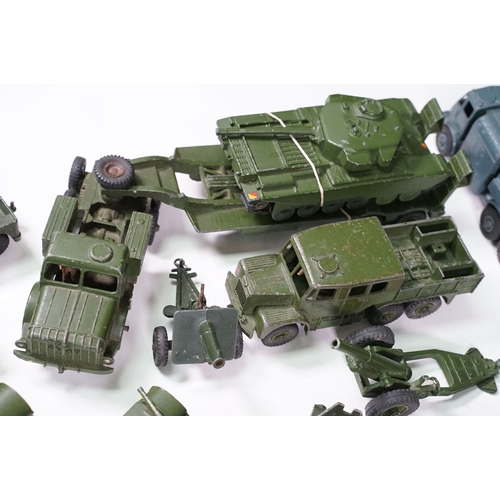 1427 - 38 Mid 20th C playworn military diecast models to include Corgi, Dinky, Lone Star and Britains examp... 