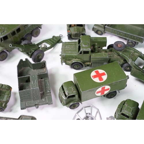 1427 - 38 Mid 20th C playworn military diecast models to include Corgi, Dinky, Lone Star and Britains examp... 