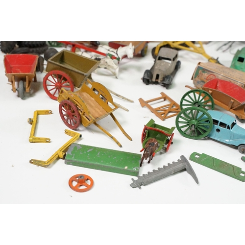 1428 - Collection of Mid 20th C playworn diecast models including mainly farming related examples featuring... 