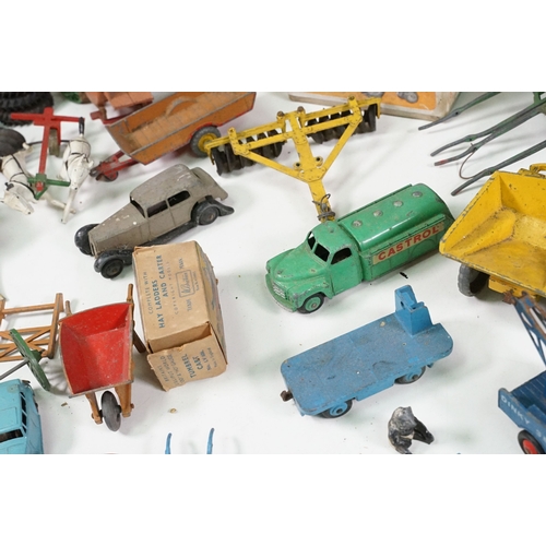 1428 - Collection of Mid 20th C playworn diecast models including mainly farming related examples featuring... 