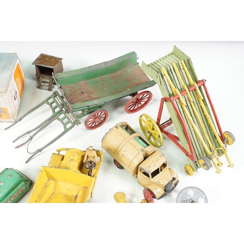 1428 - Collection of Mid 20th C playworn diecast models including mainly farming related examples featuring... 