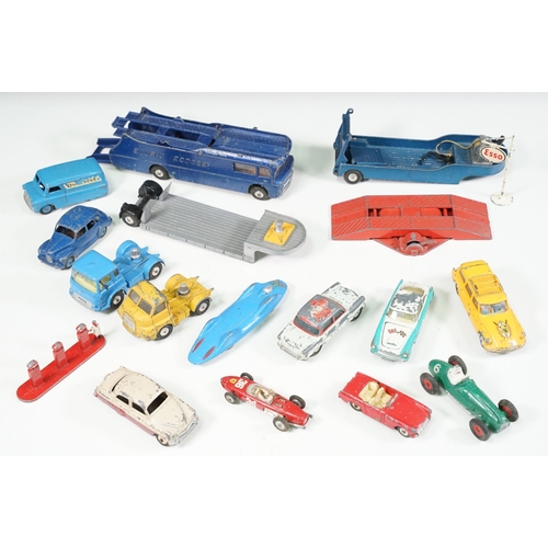 1429 - 15 Mid 20th C play worn diecast models to include Corgi & Dinky featuring Corgi Major Ecurie Ecosse ... 