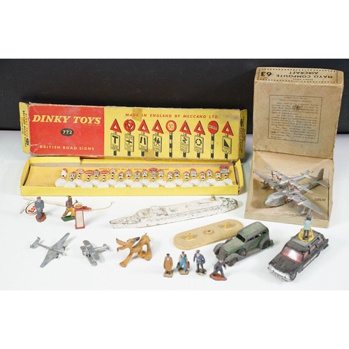 1430 - Two Dinky diecast models and sets to include 63 Mayo Composite Aircraft and 772 British Road Signs, ... 
