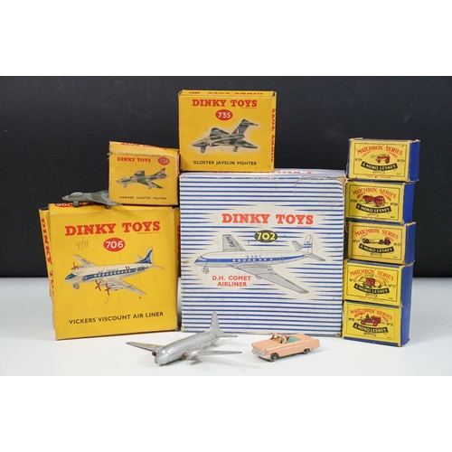 1431 - Nine boxed diecast models to include Dinky 706 Vickers Viscount Air Liner, Dinky 702 DH Comet Airlin... 