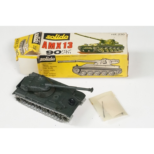 1440 - Over 75 Mid 20th C play worn diecast and metal military models to include2 x boxed Solido examples (... 