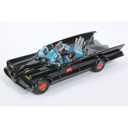 1475 - Boxed Corgi 267 Rocket Firing Batmobile diecast model with both Batman & Robin figures, secret instr... 