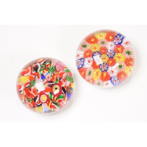 Collection of assorted glass paperweights to include millefiore ...