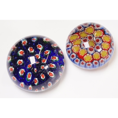 Collection of assorted glass paperweights to include millefiore ...
