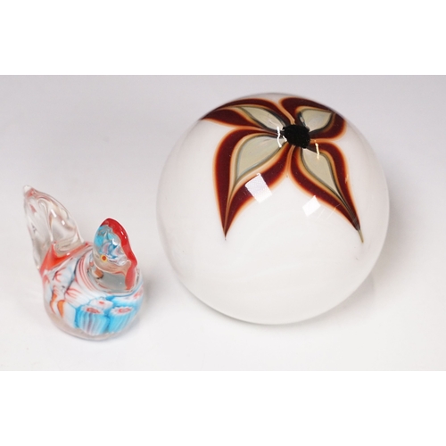 Collection of assorted glass paperweights to include millefiore ...