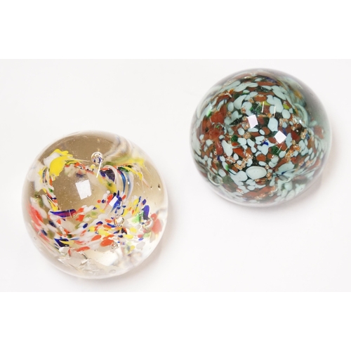 Collection of assorted glass paperweights to include millefiore ...