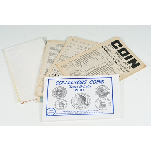 428 - A collection of mixed coin related books and ephemera to include price guides and magazines.