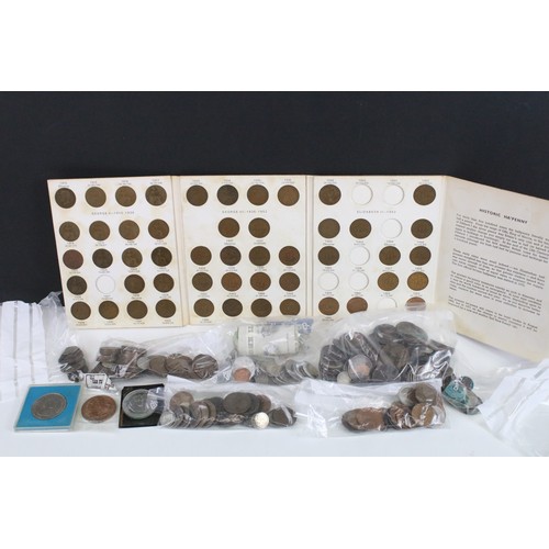 426 - A collection of mainly British pre decimal coins to include Queen Victoria and silver examples toget... 